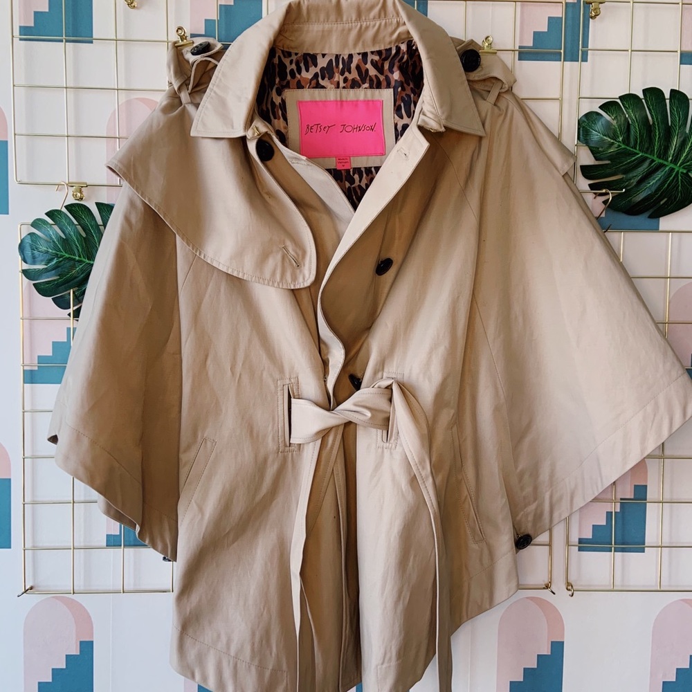 Betsey Johnson Butterfly trench coat with belt